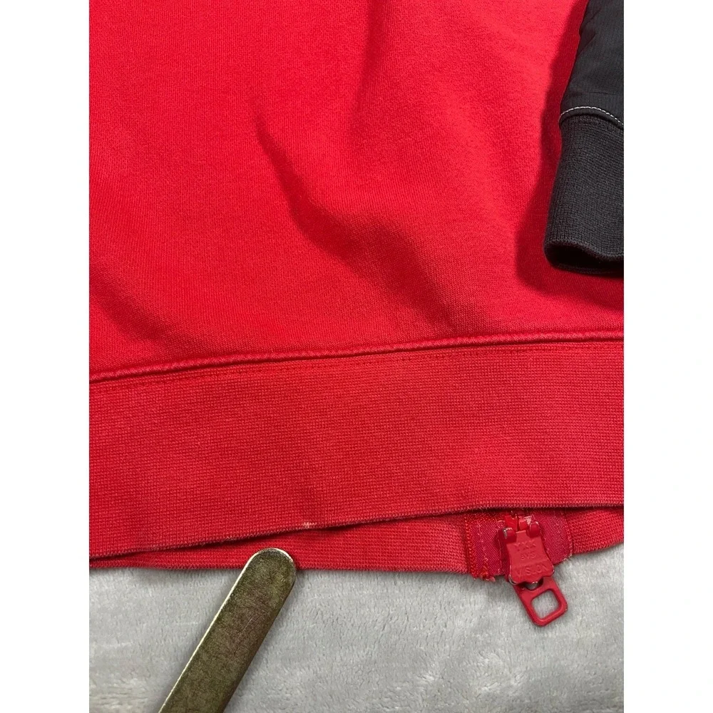 Nike Air Hoodie Men XL Red White Colorblock Full Zip Swoosh Vintage Style